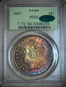 * 1887-P * MS64 PCGS CAC OGH �����X�^�[ �g�[�� ���[�K�� �V���o�[ �h�� �g�i�[