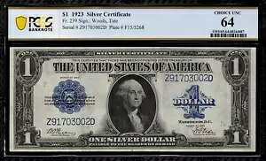 1923 $1 �V���o�[�ؖ��� FR-239 - �O���[�h PCGS 64 - �񗬒ʑI��