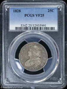 1828 25C �L���b�v�t���o�X�g �N�H�[�^�[ PCGS VF 25