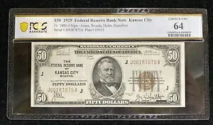1929 N $50 JUXVeBAMs PCGS CHOICE UNC 64