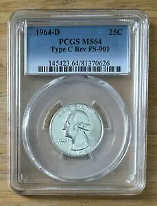 1964 D PCGS MS 64 ^Cv C o[X Vg NH[^[ Vo[ 25 Zg 1965 N