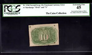 US 10c �[���ʉ� (�t�T�[�`���[�W�덷����) FR 1246 PCGS 45 XF (W5)
