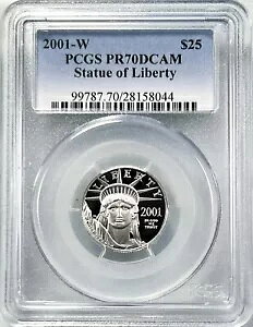 2001-W $25 AJ v`i C[O 1/4IX .9995 v`i PCGS PR70 DCAM