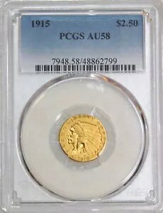 1915 $2.50 S[h CfBA PCGS AU58 O[g X^[ X|bg t[ PQ O[fBOς #F951