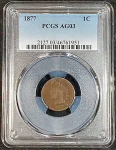 1877 �C���f�B�A�� �w�b�h �Z���g PCGS AG03 2127.03/46761951 �▭�ȃR�C�� ���A