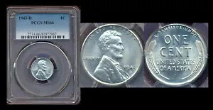 1943-D 1C PCGS MS66 �~���g ���X�^�[ �X���[�� �����J�[�� �Z���g