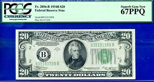 1934B $20 �A�M������s�� PCGS 67PPQ �g�b�v �|�b�v �ō��� Fr 2056-B