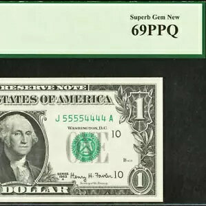 1963A $1 �A�M������s�� PCGS 69PPQ �g�b�v �|�b�v 1/0 �_�u�� �N���b�h �V���A�� 55554444