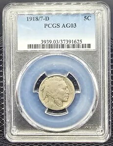 1918/7-D US �o�b�t�@���[ �j�b�P�� 5C PCGS AG03