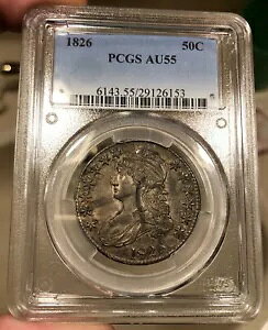 1826 �L���b�v�h �o�X�g �n�[�t�_���[ PCGS �O���[�h AU55 �I���W�i�� �^�C�v �R�C�� �j�[�X