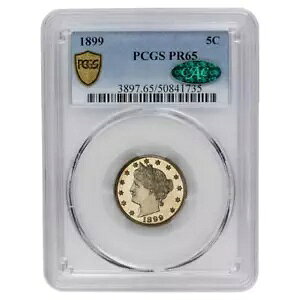1899 リバティ V ニッケル、5C PCGS PR 65、CAC 認定