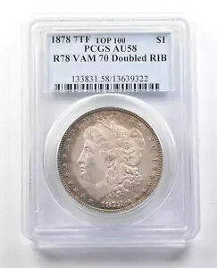 1878 7TF ���[�K�� �V���o�[ �_���[ R78 VAM 70 �_�u���h RIB �g�b�v 100 AU58 PCGS *1341