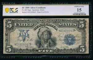 AC Fr 281 1899 $5 �V���o�[�ؖ��� PCGS 15 �d�v�Ȓ��ӎ���!