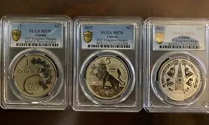1867-2017 RCM Forgotten Designs 1927 1�I���X �V���o�[ 3 �R�C�� �Z�b�g PCGS MS70