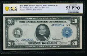AC Fr 1000 1914 $20 �J���U�X�V�e�B FRN PCGS 53 PPQ