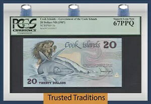 TT PK 5a 1987 NbN 20 h uINEZ & THE SHARKv PCGS 67 PPQ m[t@Ci[