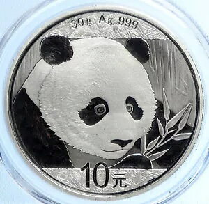 2018 CHINA PANDA Bamboo TEMPLE o HEAVEN �V���o�[ 10 �������R�C�� PCGS i109893