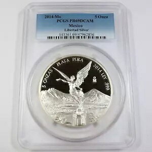 2014 Mo PCGS PR69 DCAM |LVR - 5 IX Vo[ x^ - Un Onza RC #43196V