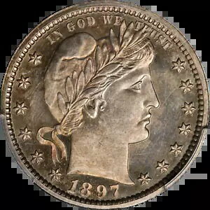 1897 �o�[�o�[ �N�H�[�^�[ �v���[�t PCGS PR63 �i�C�X �A�C �A�s�[�� �X�g�����O �X�g���C�N