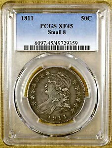 1811 O-111 �X���[�� 8 PCGS XF45 �o�X�g �n�[�t�_���[