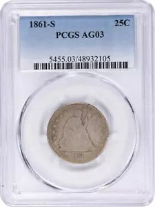 1861-S ���o�e�B �V�[�e�b�h �N�H�[�^�[ AG03 PCGS