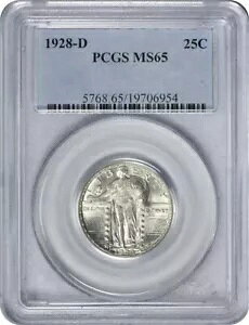 1928-D �X�^���f�B���O ���o�e�B �V���o�[ �N�H�[�^�[ DDR 1-R-II MS65 PCGS