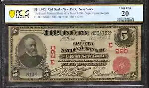1902 RS $5  4 Ǝ ʉ j[[N NY PCGS B ɍׂ VF 20