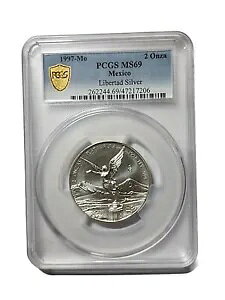 メキシコ 2 オンザ リベルタード 独立の天使 MS69 PCGS 銀貨 1997 TOP TOP