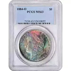 1884 O ���[�K�� �V���o�[ �_���[ PCGS MS-63 �����X�^�[ �J���[ �g�[�j���O