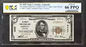 1929 N $5 O[[ jIsʉ݃Rh PCGS B GEM 66 PPQ
