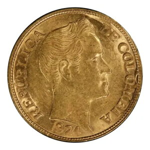 1924 �R�����r�A �S�[���h 5 �y�\ PCGS MS-62 Restrepo-454.21 B Lt of Center