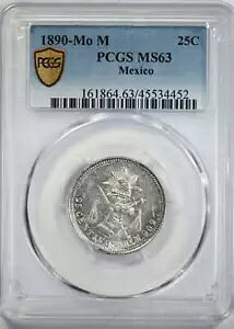 1890-Mo M ���L�V�R 25C �Z���^�{�X PCGS MS63
