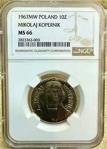 �|�[�����h 1967 MW 10 �Y�E�H�e�B�t NGC MS66 M. �R�y���j�N 2nd Highest Note Low Montage