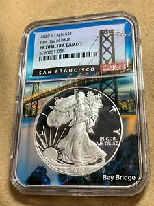 2020-S �V���o�[ �C�[�O�� �h�� $1 NGC FDOI PF 70 �E���g�� �J���I �x�C �u���b�W ���x��