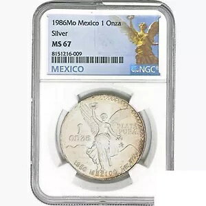 1986Mo 1oz.�V���o�[ ���L�V�J�[�m�X �I���U �R�C�� NGC MS67