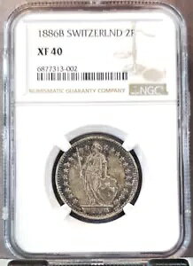 1886 XCX Vo[ 2 t wxVA NGC MS XF 40 h̗ǂRC