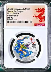 2024 �V���o�[����h���S�� NGC MS70 1/2 �I���X �R�C�� �J���[ �u���[ - �e�[���A�b�v