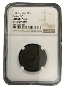 1861N XyC 25C ZSrA NGC AU CENTIMOS 150NȏO̔RC