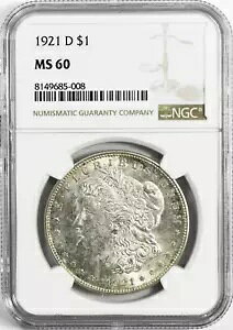 1921 D $1 [K Vo[ 1 h NGC MS60 fo[