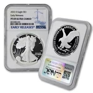 2023-S $1 �V���o�[ �C�[�O�� NGC PF69UCAM ���������[�X �E���g�� �J���I �A�����J�� �v���[�t