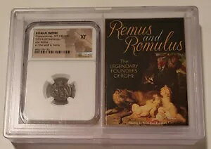 ローマ帝国コンスタンティヌス c AD 330-340 AE3/4 BI Nummus She-Wolf/Twins XF NGC SC