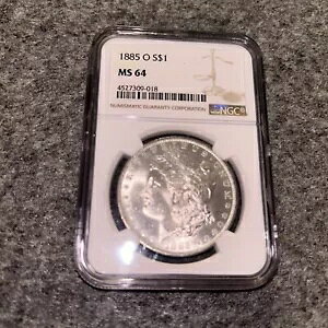 1885-O ���[�K�� �V���o�[ �_���[ NGC MS64 - �_�炩�ȃA�[�X�V�[ �g�[��??????????