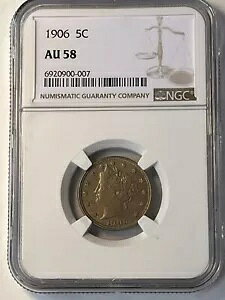 1906 ���o�e�B V �j�b�P�� AU58 NGC