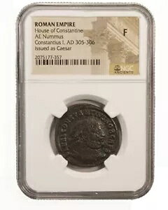 NGC ( FINE ) �R���X�^���e�B�E�X 1 ���N�����X�̃��[�} AE1 ( Nummus / Follis ) AD 305 - 306