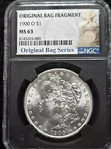 1900-O モーガン シルバー ダラー - NGC MS 63 オリジナル バッグの破片