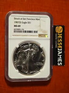 1987 (S) �V���o�[ �C�[�O�� NGC MS69 ���T���t�����V�X�R�����ǃN���V�b�N �u���E�� ���x���ɓo��