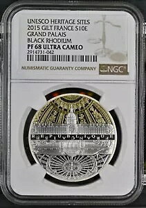 �t�����X 2015 �M���g �O���� �p�� ���l�X�R �V���o�[ S10E NGC PF68 COA ����у{�b�N�X
