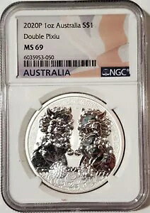 2020-P 1 IX Vo[ $1 I[XgA DOUBLE PIXIU NCG MS69 I[XgAx RCB