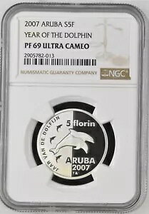 2007 Aruba 5 �t���[���� �V���o�[ �v���[�t NGC PF69 �E���g�� �J���I �h���t�B�� 1250 �~���e�[�W