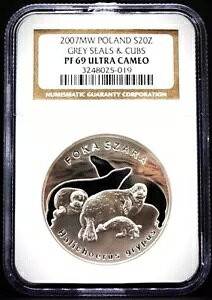 2007 �|�[�����h 20 zl 1oz ���E�̓��� �n�C�C���V�[�� NGC PF69 UC